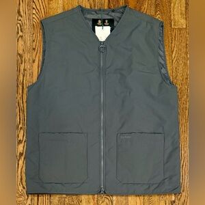 NWT Barbour Full Zip Harpen Gilet Vest Gray Lightweight Pockets Men’s Large